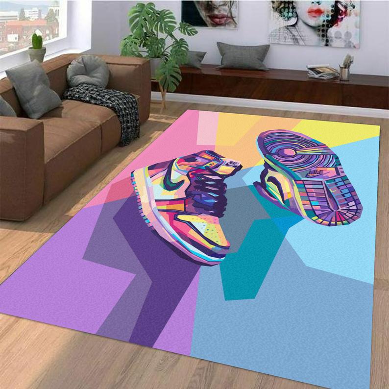 Street Fashion Style Sneaker Shoes Streetwear Area Sneakerhead Room Home Decor Rectangle Rug