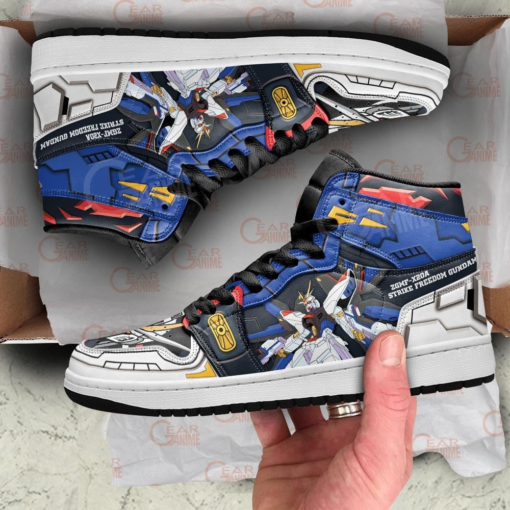 Strike Freedom Gundam JD1s Sneakers Gundam Anime Shoes, Air Jordan Hightop