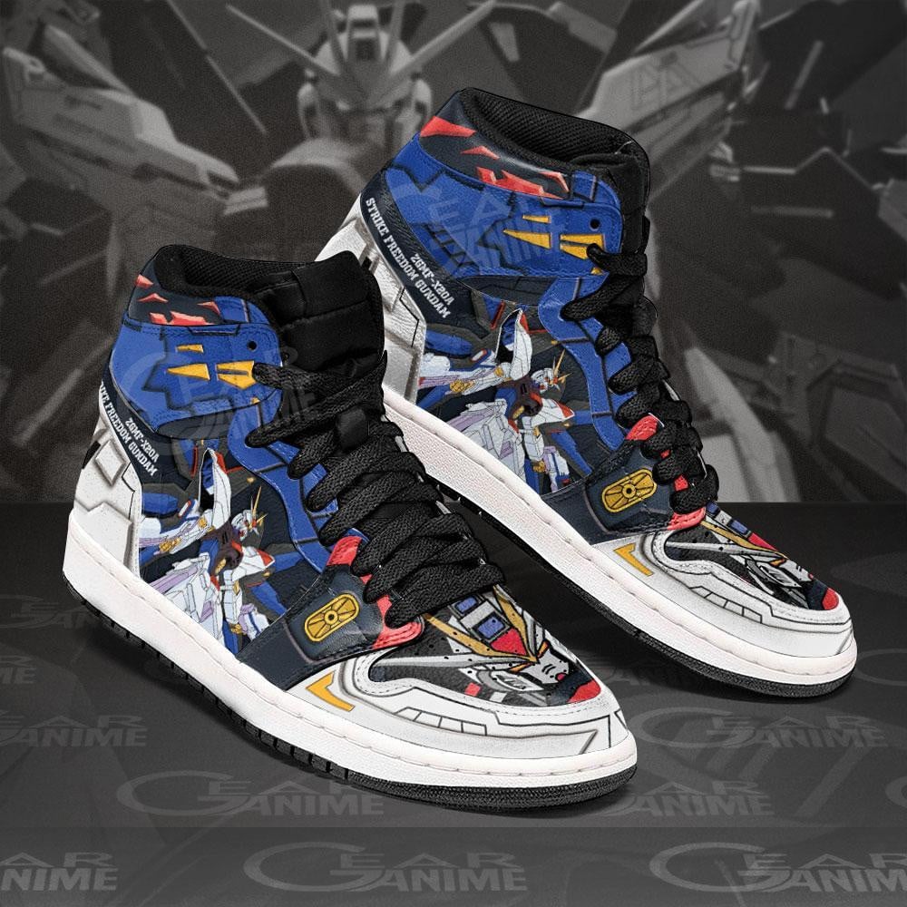 Strike Freedom Gundam JD1s Sneakers Gundam Anime Shoes, Air Jordan Hightop