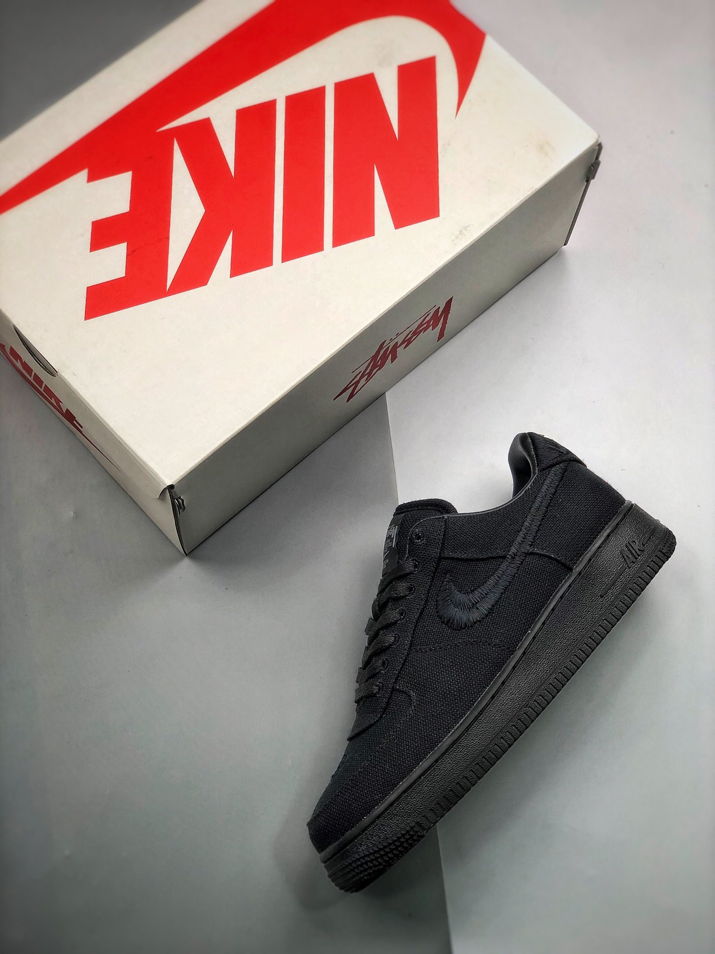 Stussy x Nike Air Force 1 Low Black For Sale