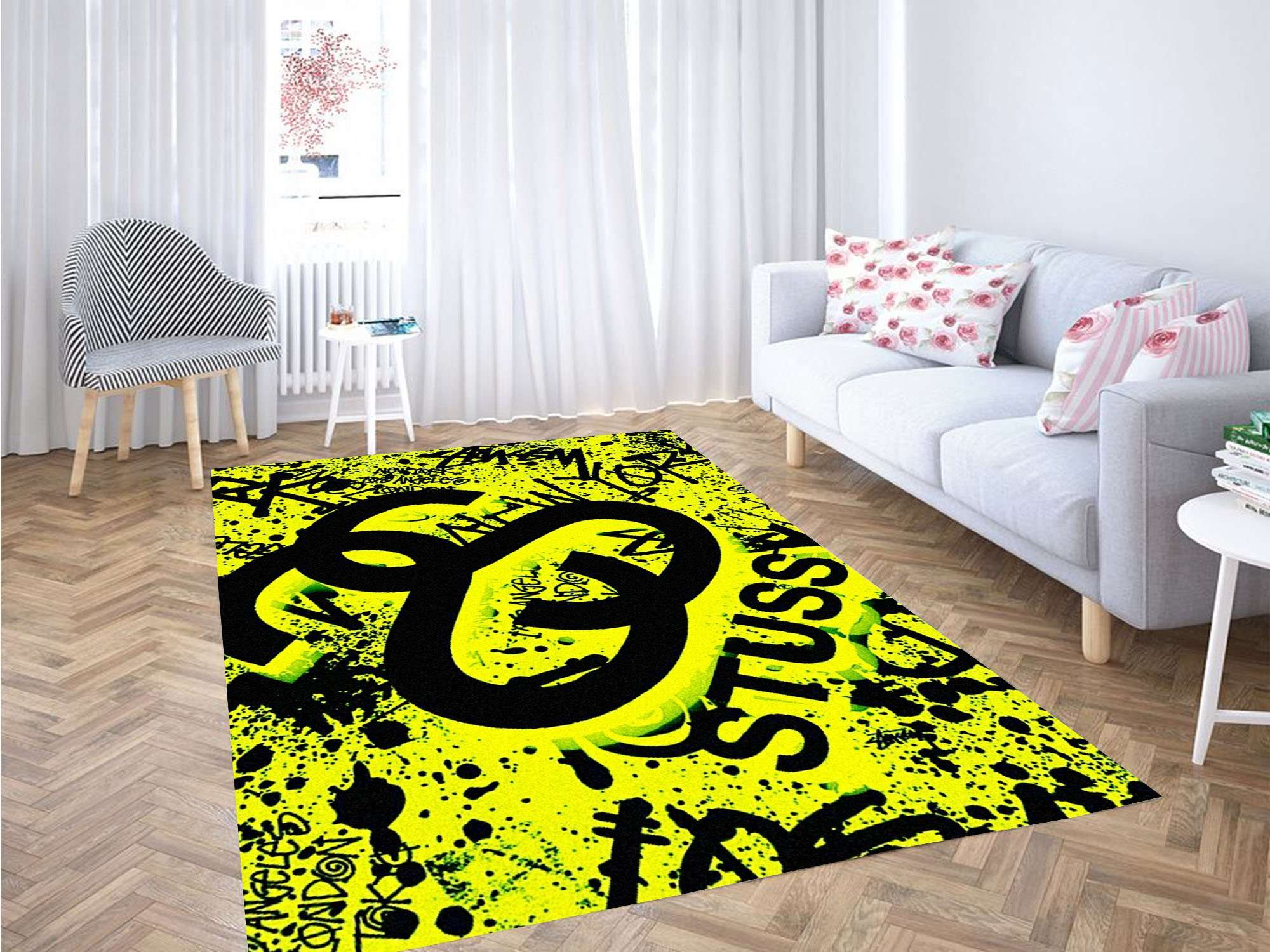 Stussy Yellow Logo Carpet Rectangle Rug