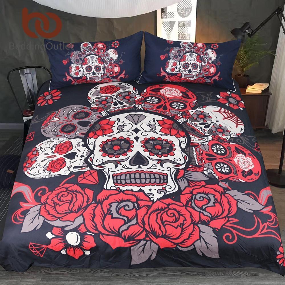 Sugar Skull With Duvet Cover Bedding Set