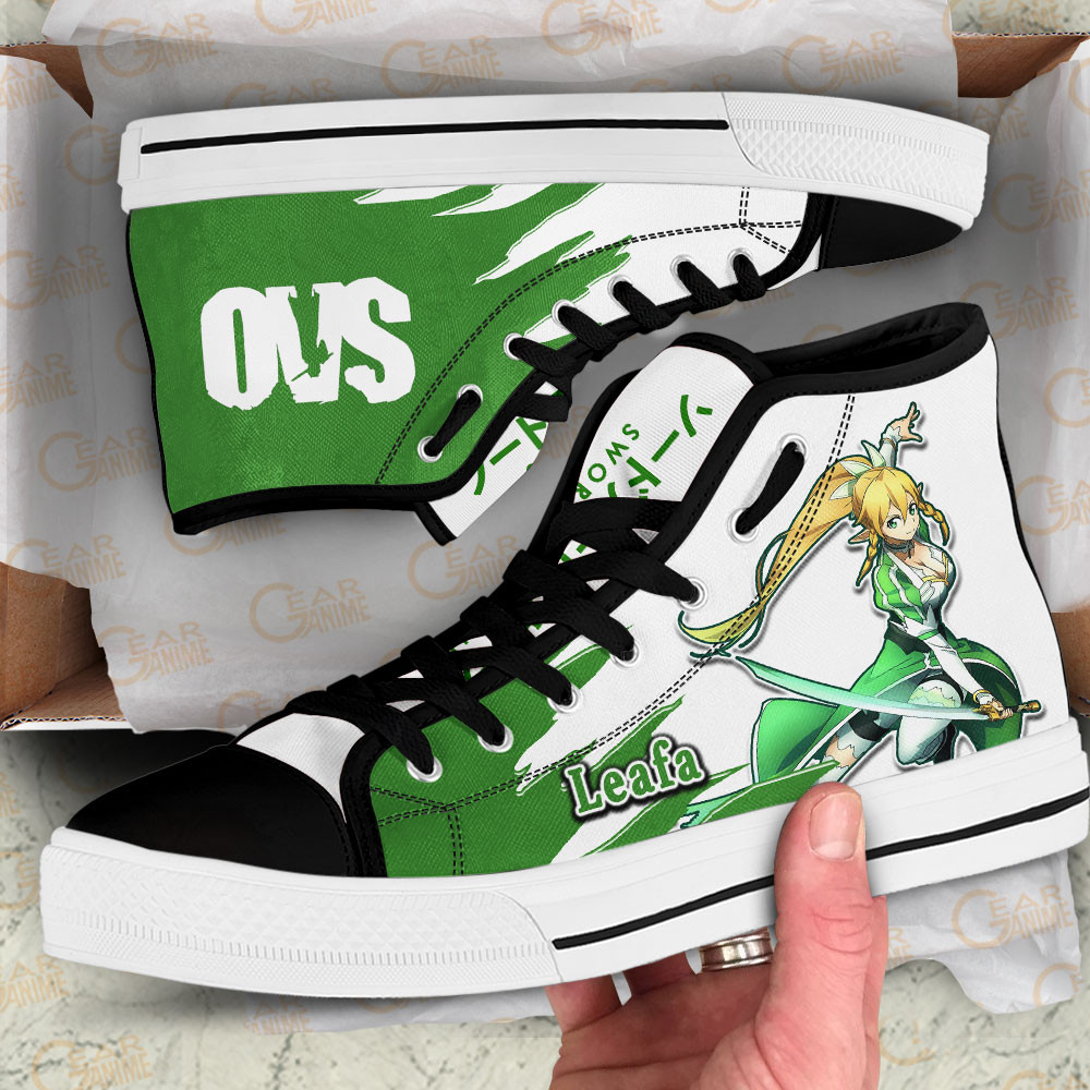 Suguha Kirigaya High Top Shoes Custom Sword Art Online Anime Sneakers