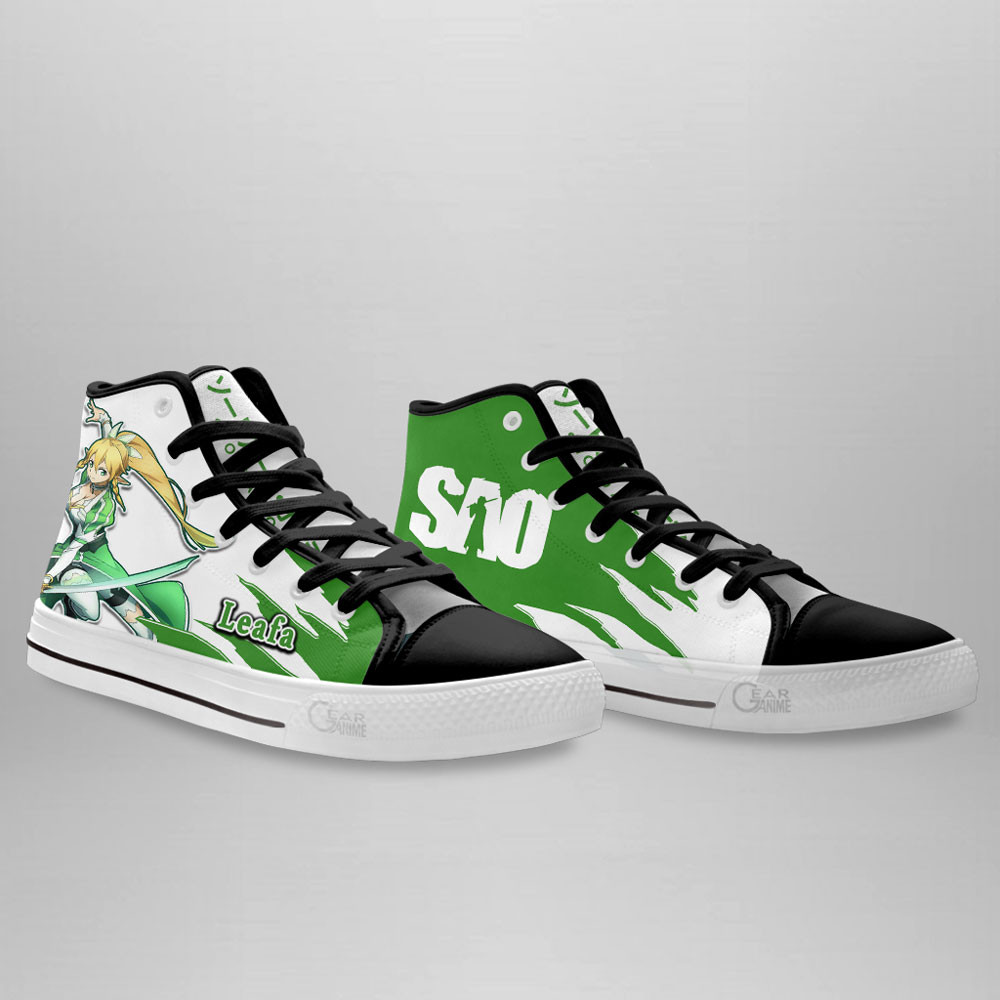 Suguha Kirigaya High Top Shoes Custom Sword Art Online Anime Sneakers