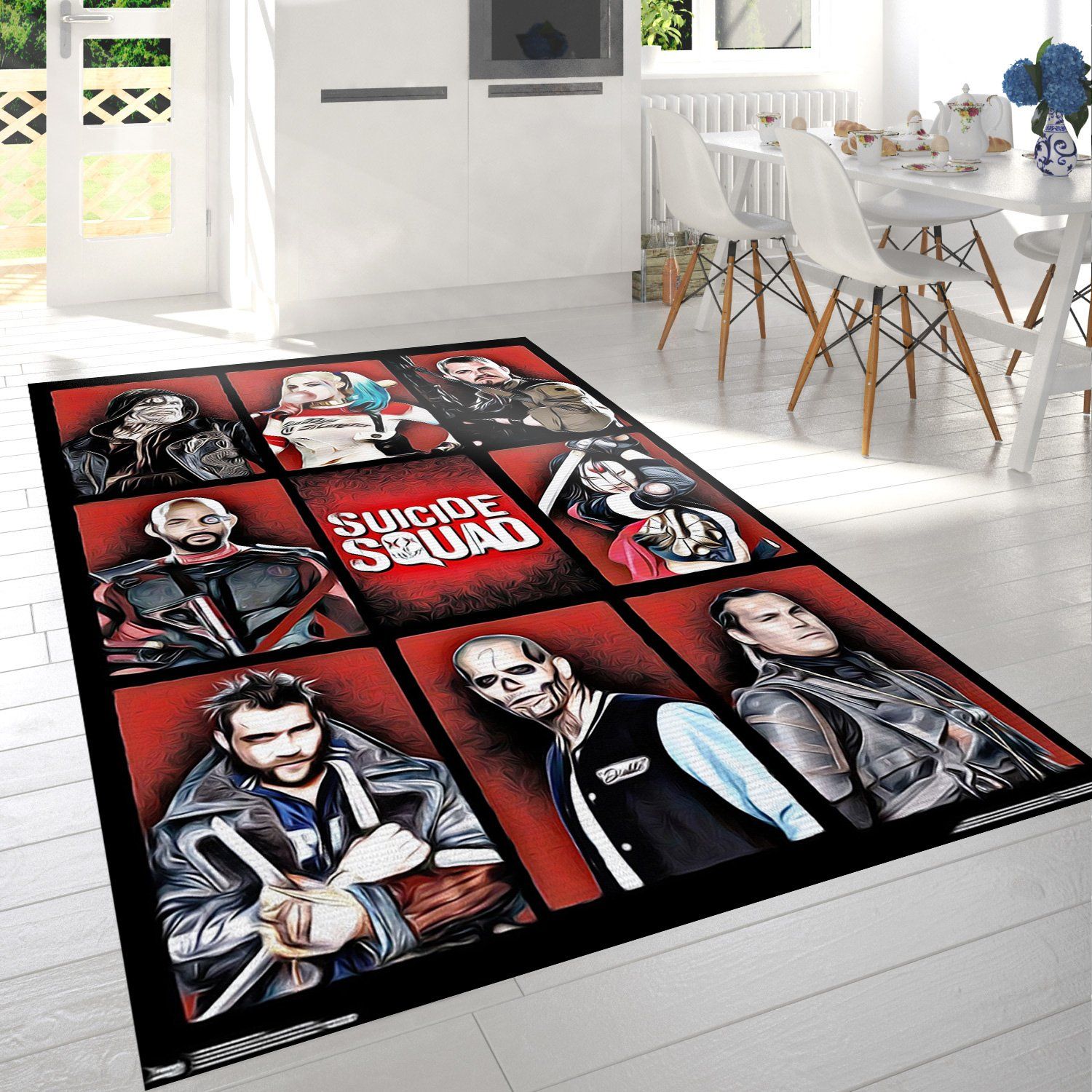 Suicide Squad Grid Rectangle Rug – Custom Size And Printing