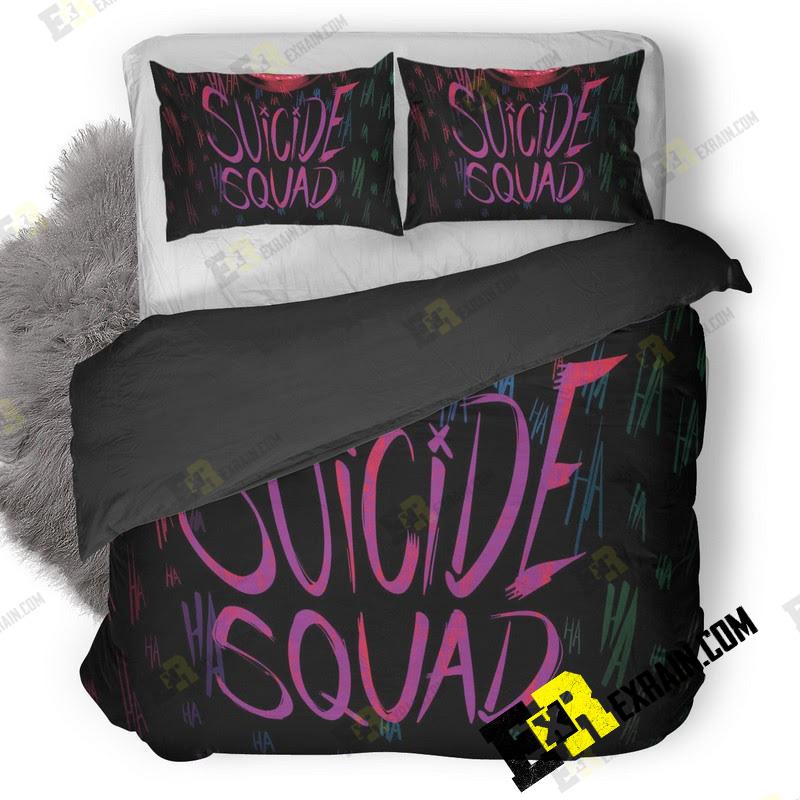 Suicide Squad Typography Hd 3D Customized Duvet Cover Bedding Set