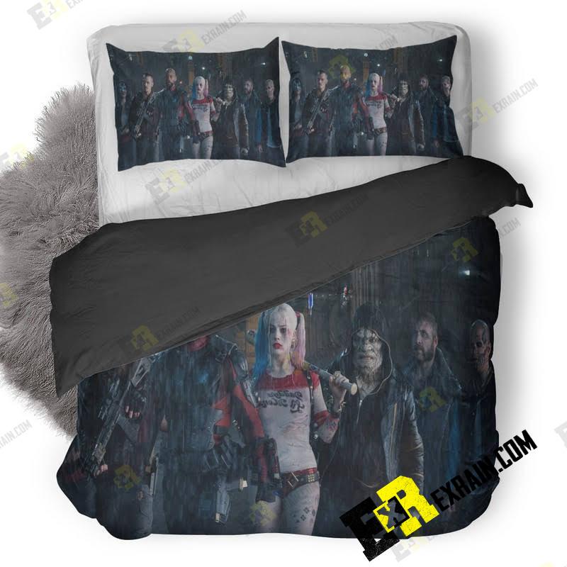 Suicide Suad Team Wallpaper 3D Customized Duvet Cover Bedding Set