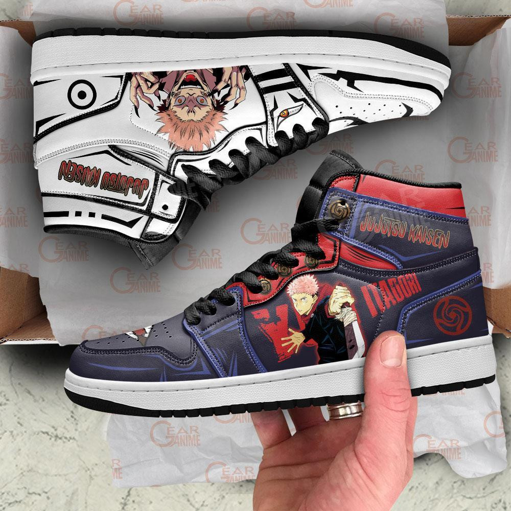 Sukuna And Itadori JD1s Sneakers Jujutsu Kaisen Anime Shoes, Air Jordan Hightop