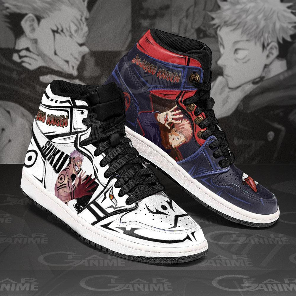 Sukuna And Itadori JD1s Sneakers Jujutsu Kaisen Anime Shoes, Air Jordan Hightop