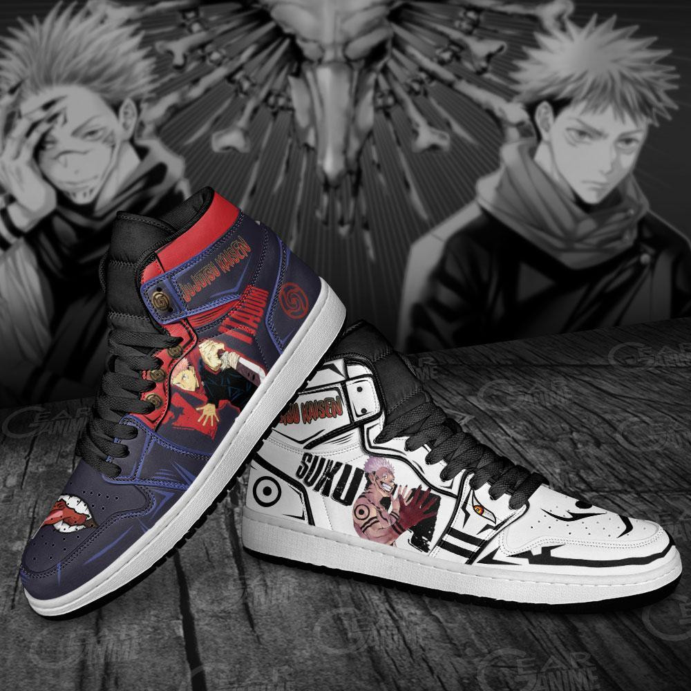 Sukuna And Itadori JD1s Sneakers Jujutsu Kaisen Anime Shoes, Air Jordan Hightop