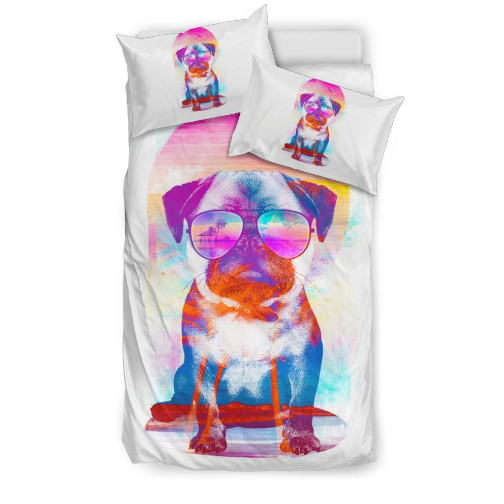 Summer Pug 3D Customized Duvet Cover Bedding Set