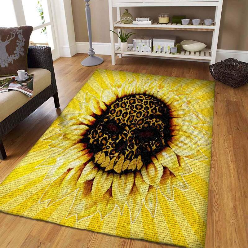 Sunflower Skull Rectangle Rug