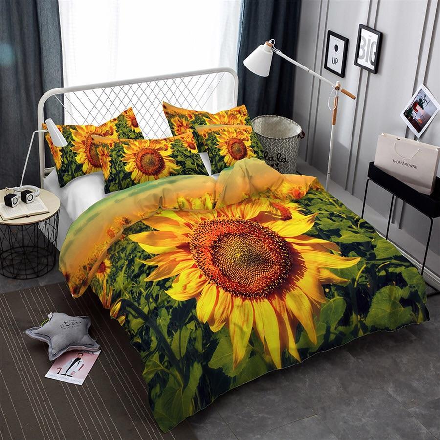 Sunflowers 3D Customized Duvet Cover Bedding Set