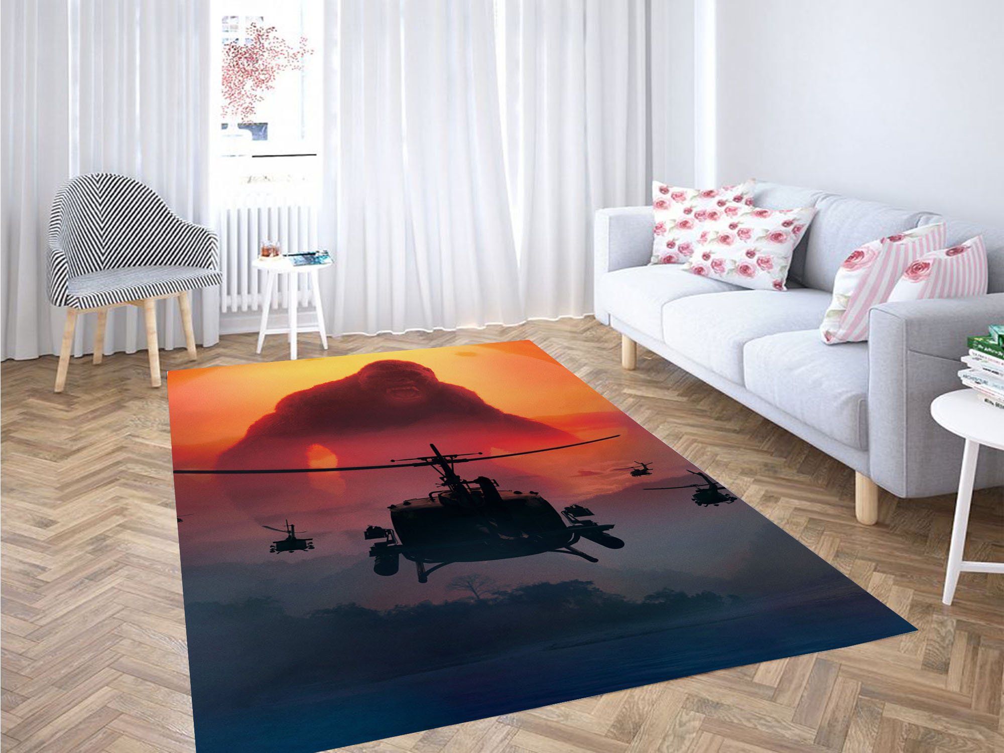 Sunset Kong Skull Island Carpet Rectangle Rug