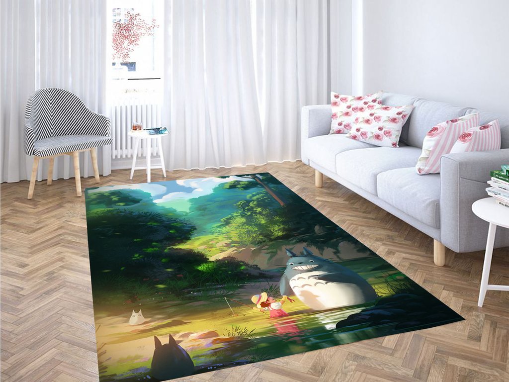 Sunset Mei Totoro Living Room Modern Carpet Rectangle Rug