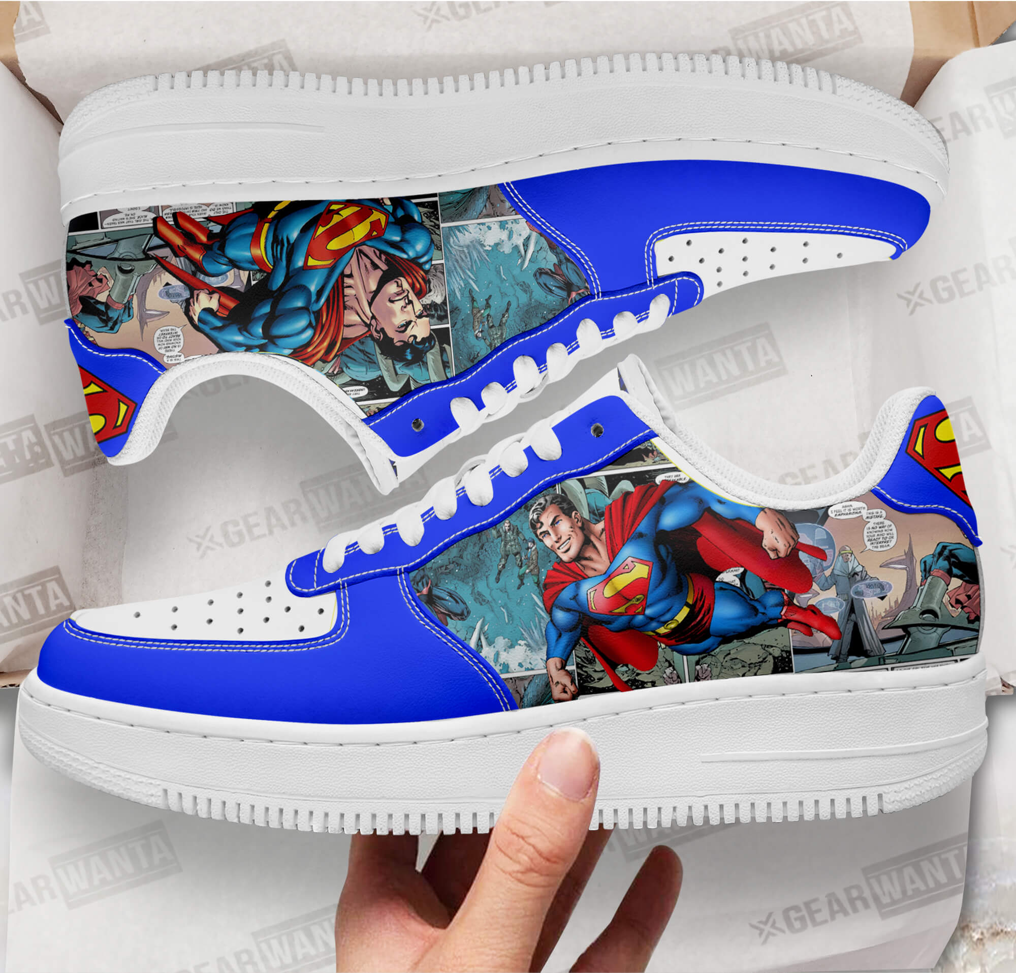 Super Man Air Sneakers Custom Superhero Comic Shoes