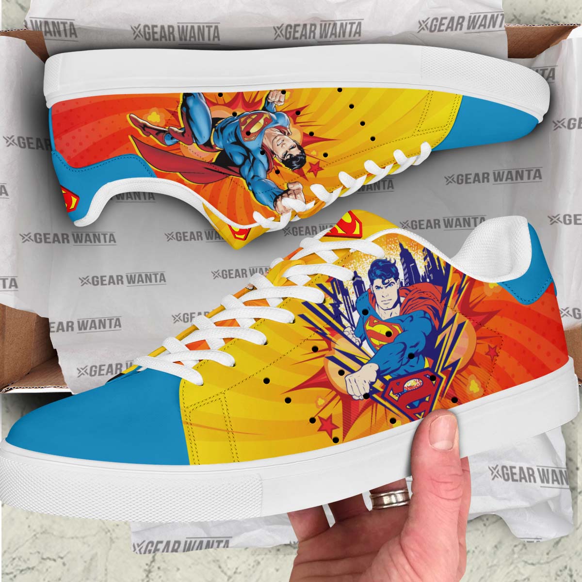 Super Man Skate Shoes Custom Superheroes Sneakers
