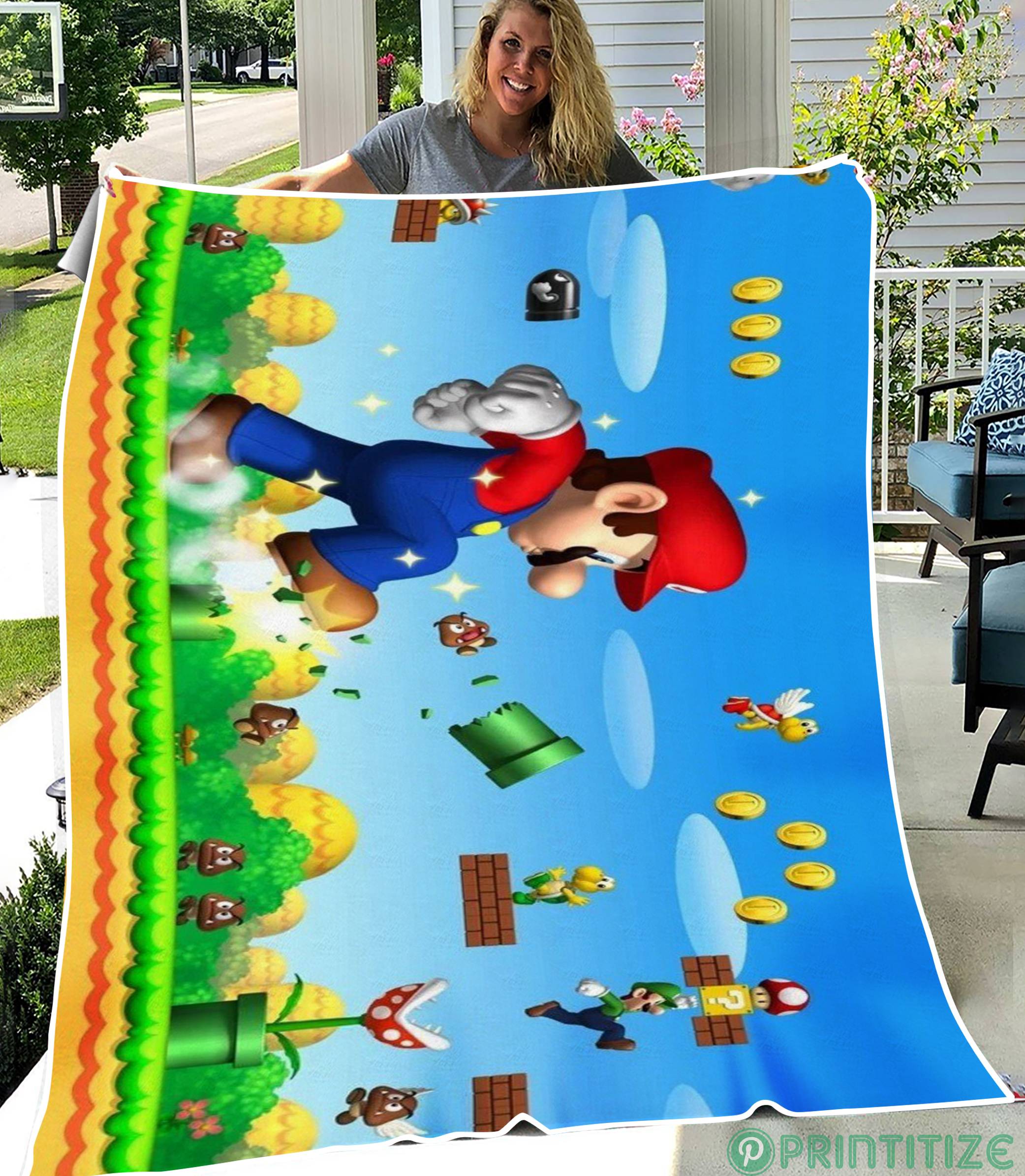 Super Mario Bros Fleece Blanket