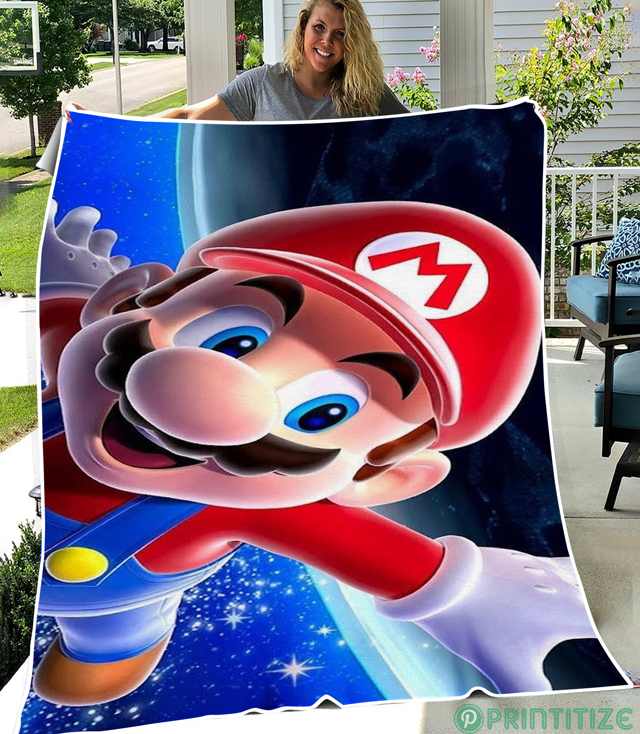 Super Mario Bros Galaxy Fleece Blanket