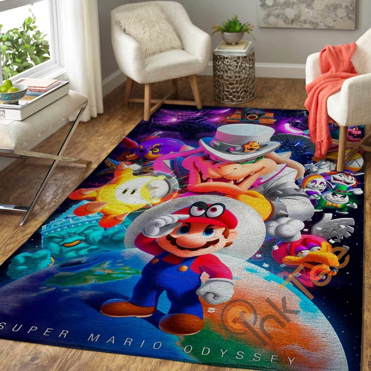 Super Mario Odyssey Area Rectangle Rug