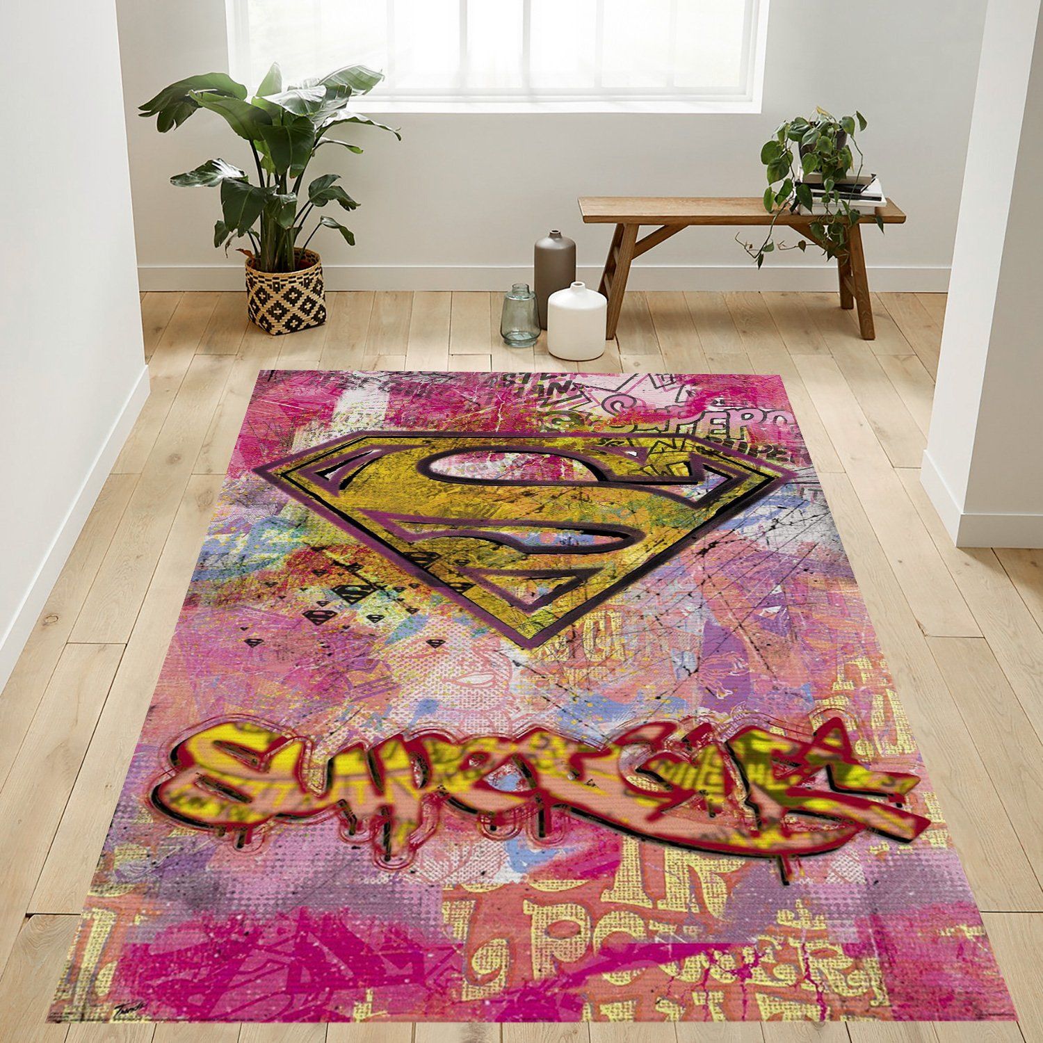 Supergirl Logo Rectangle Rug – Custom Size And Printing