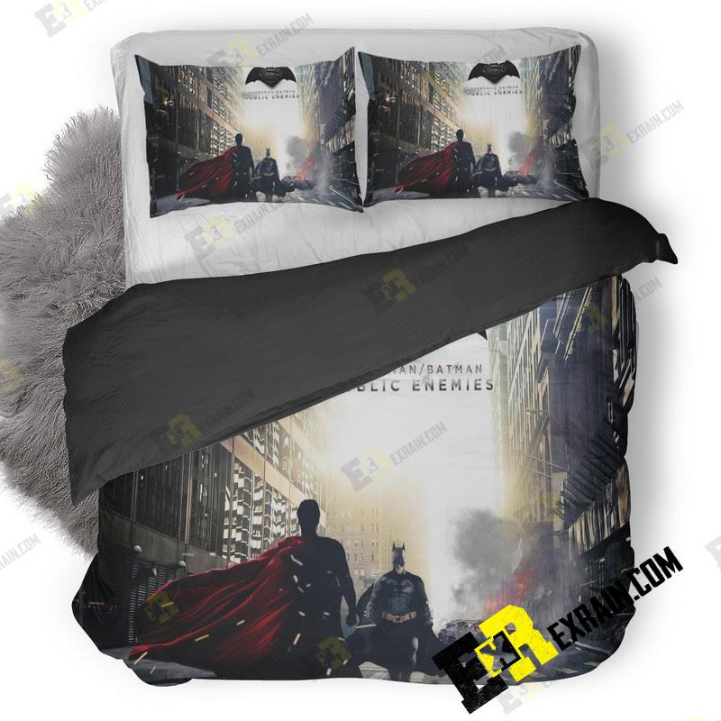 Superman Batman Pic 3D Customized Duvet Cover Bedding Set