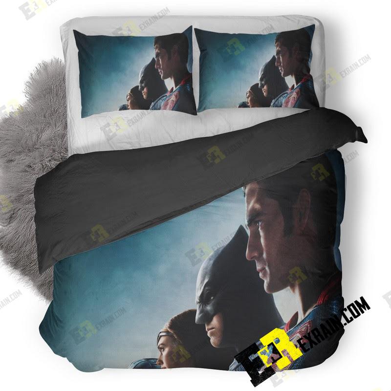 Superman Batman Wonder Woman Justice League 3D Customized Duvet Cover Bedding Set