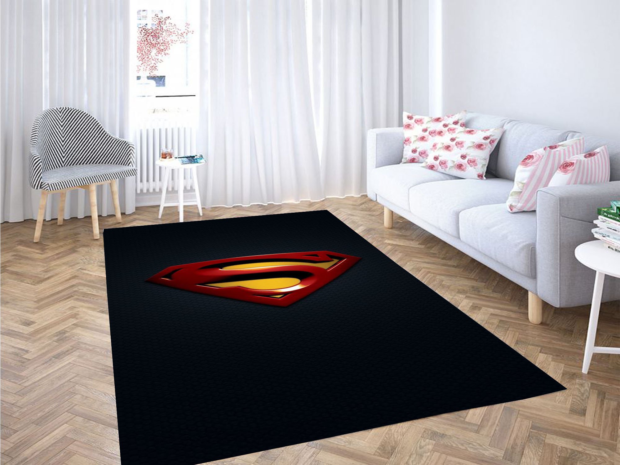 Superman Black Wallpaper Carpet Rectangle Rug