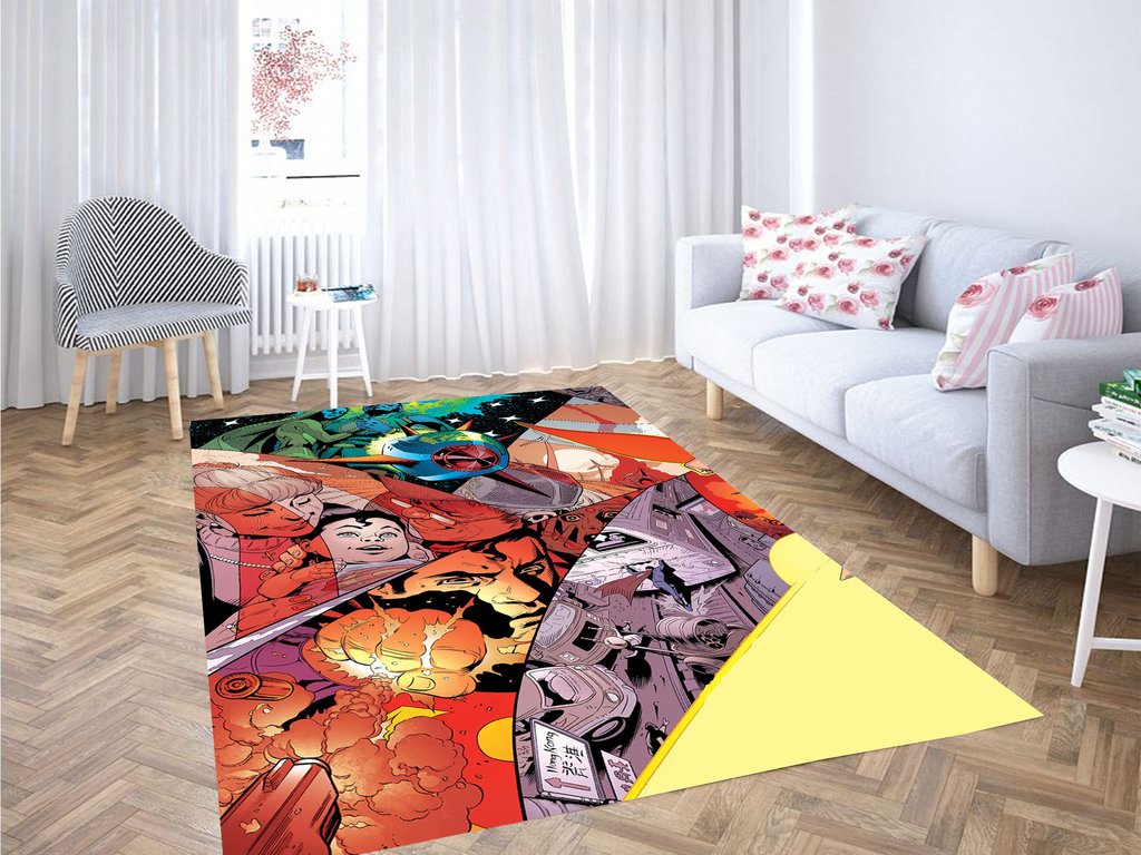 Superman Story Comic Living Room Modern Carpet Rectangle Rug
