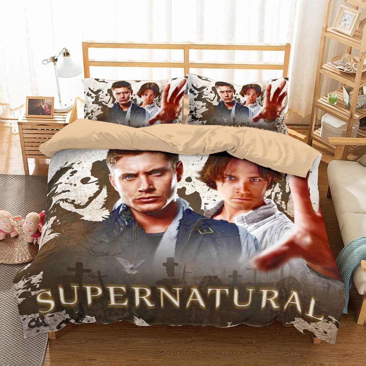 Supernatural 3D Customized Duvet Cover Bedding Set