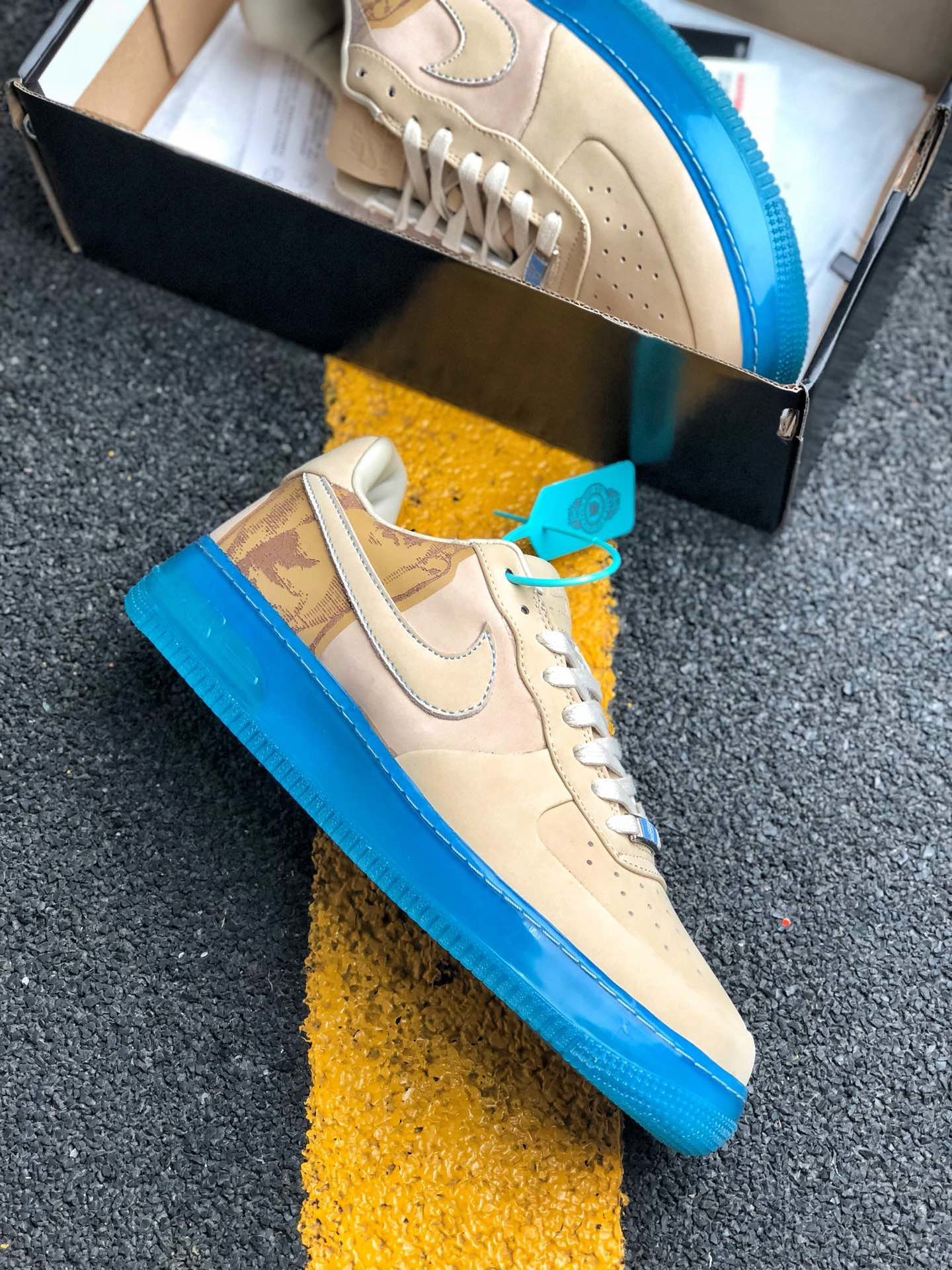 Supreme x Nike Air Force 1 Low ’07 Kobe Linen University Blue For Sale