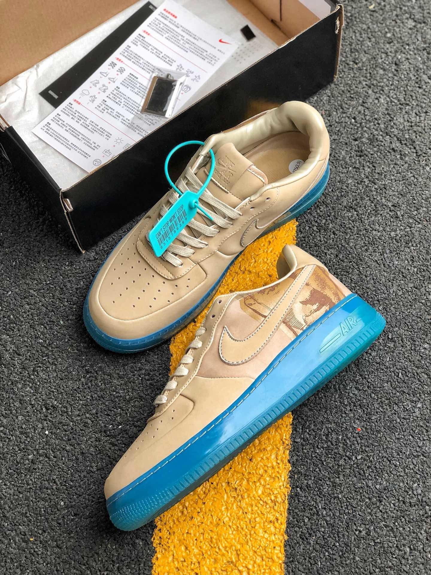 Supreme x Nike Air Force 1 Low ’07 Kobe Linen University Blue For Sale