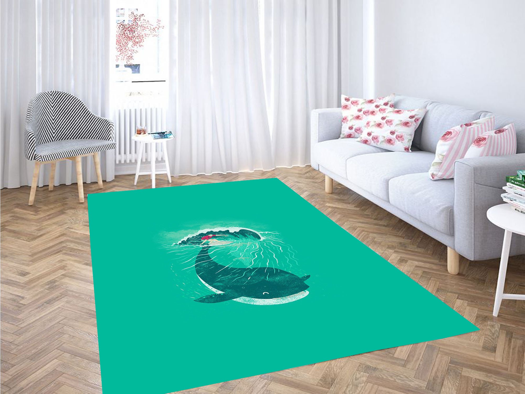 Surfing Ocean Carpet Rectangle Rug