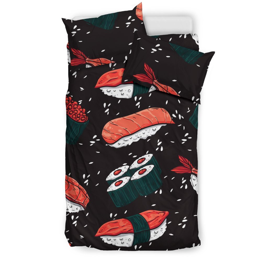 Sushi Black 3D Customized Duvet Cover Bedding Set