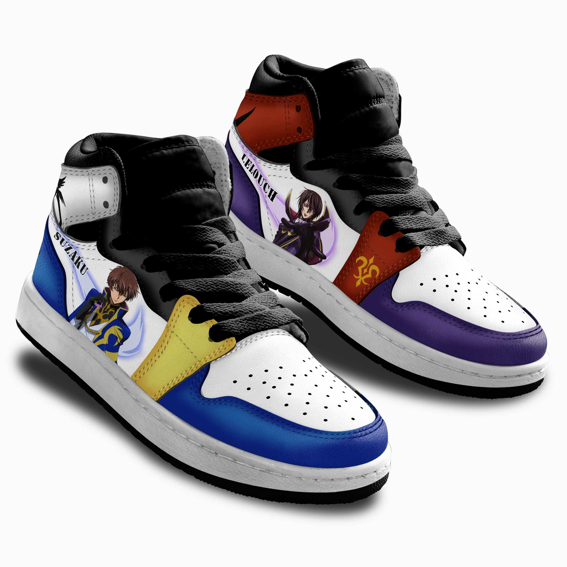 Suzaku Kururugi and Lelouch Lamperouge Kids Sneakers Code Geass Anime Shoes For Kids