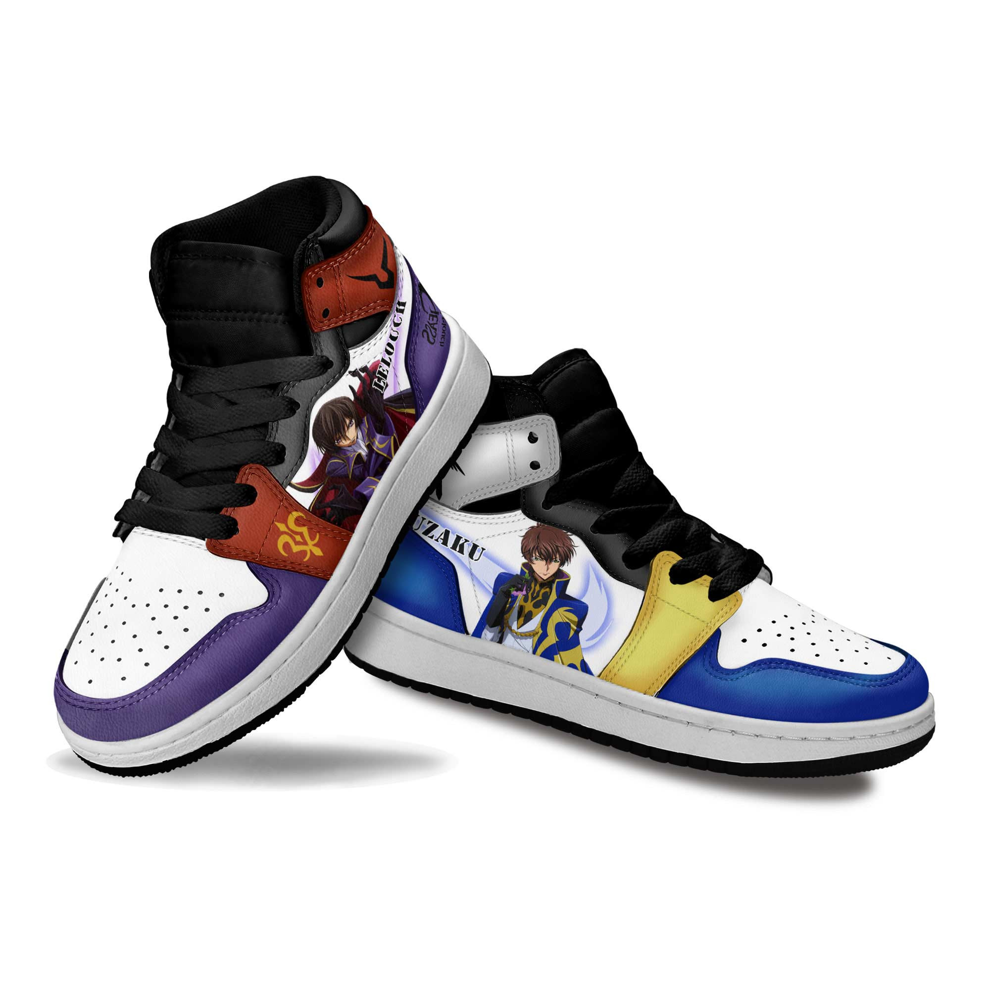 Suzaku Kururugi and Lelouch Lamperouge Kids Sneakers Code Geass Anime Shoes For Kids