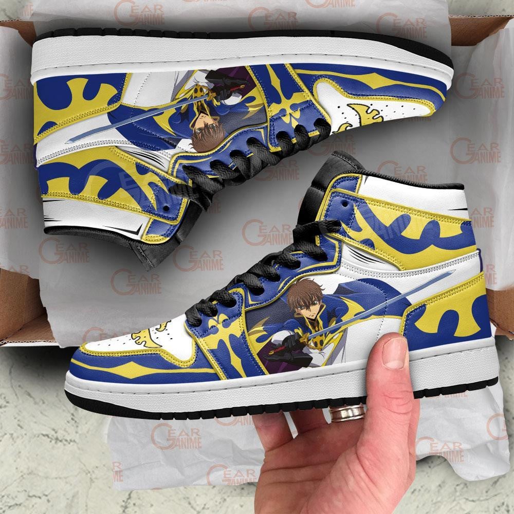 Suzaku Kururugi JD1s Sneakers Anime Code Geass Shoes, Air Jordan Hightop