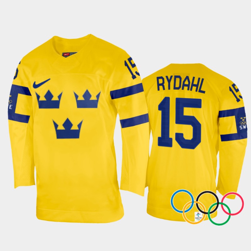 Sweden Gustav Rydahl 2022 Winter Olympics Yellow #15 Jersey Home