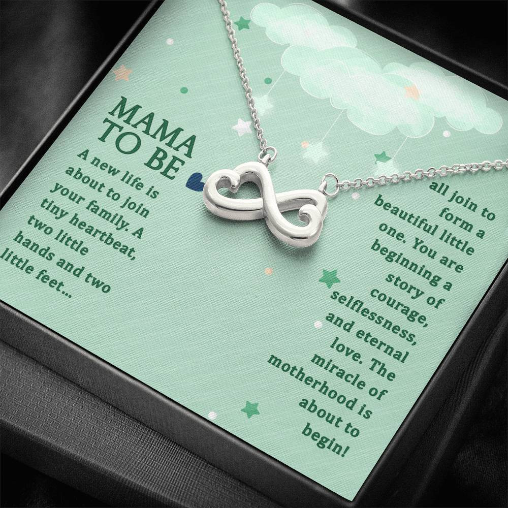 Sweet Green Infinity Heart Necklace Gift For Mom To Be A New Life