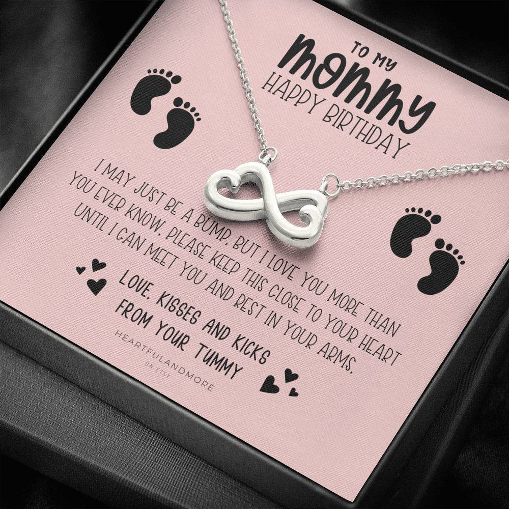 Sweet Pink Infinity Heart Necklace Gift For Mom Until We Can Meet You