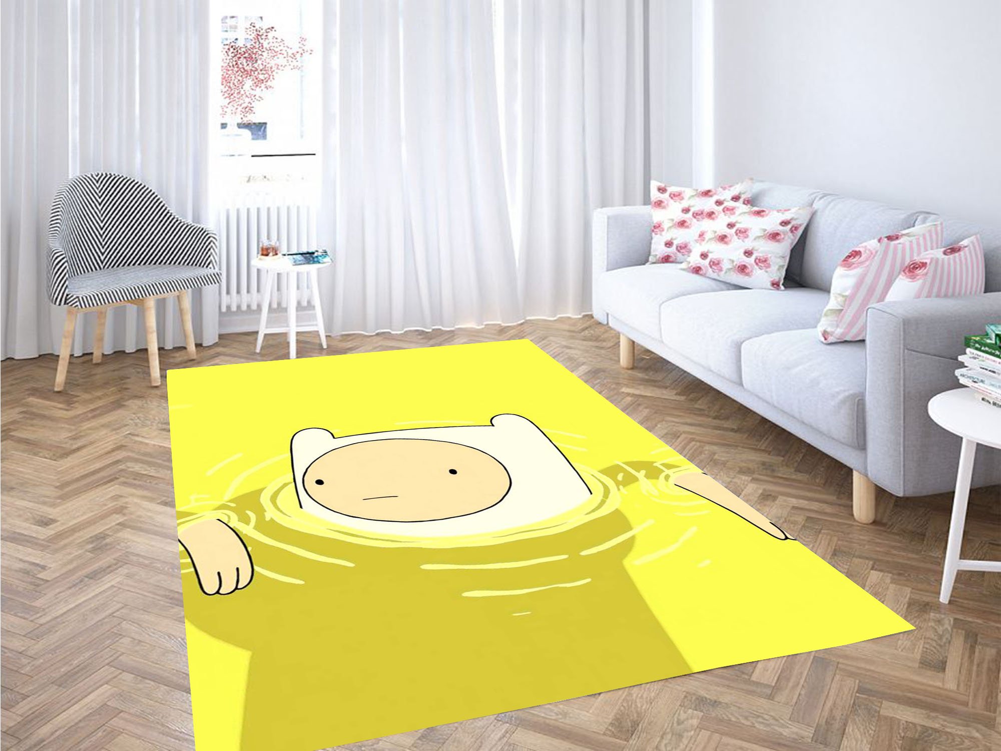 Swimming Adventure Time Finn Carpet Rectangle Rug