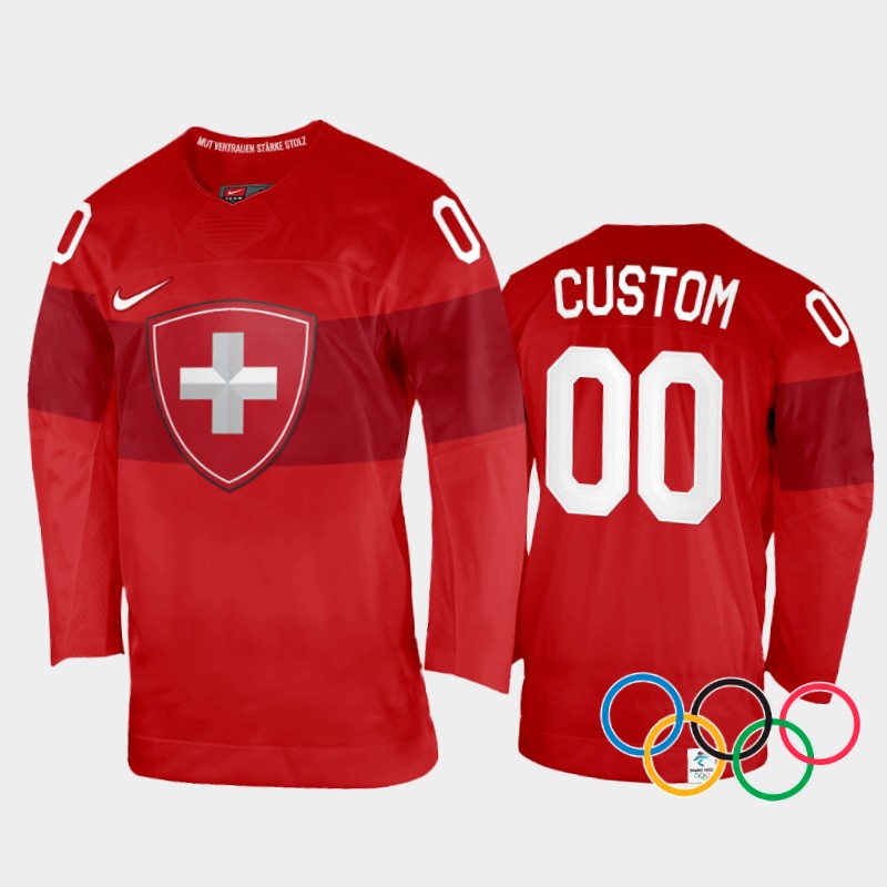Switzerland Custom 2022 Winter Olympics Red #00 Jersey Home