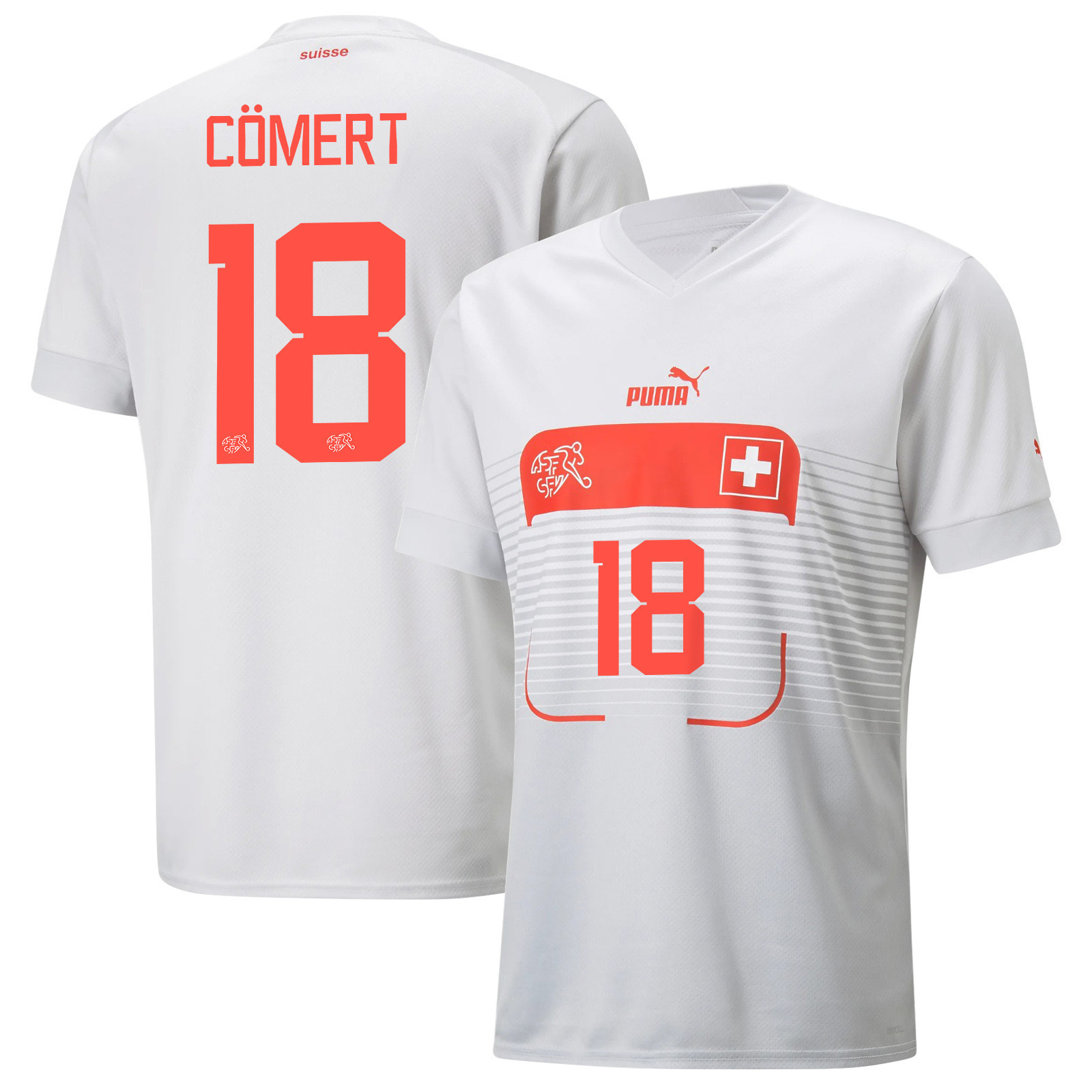 Switzerland National Team 2022-23 Qatar World Cup Away Men Soccer Jersey – Eray Comert 18