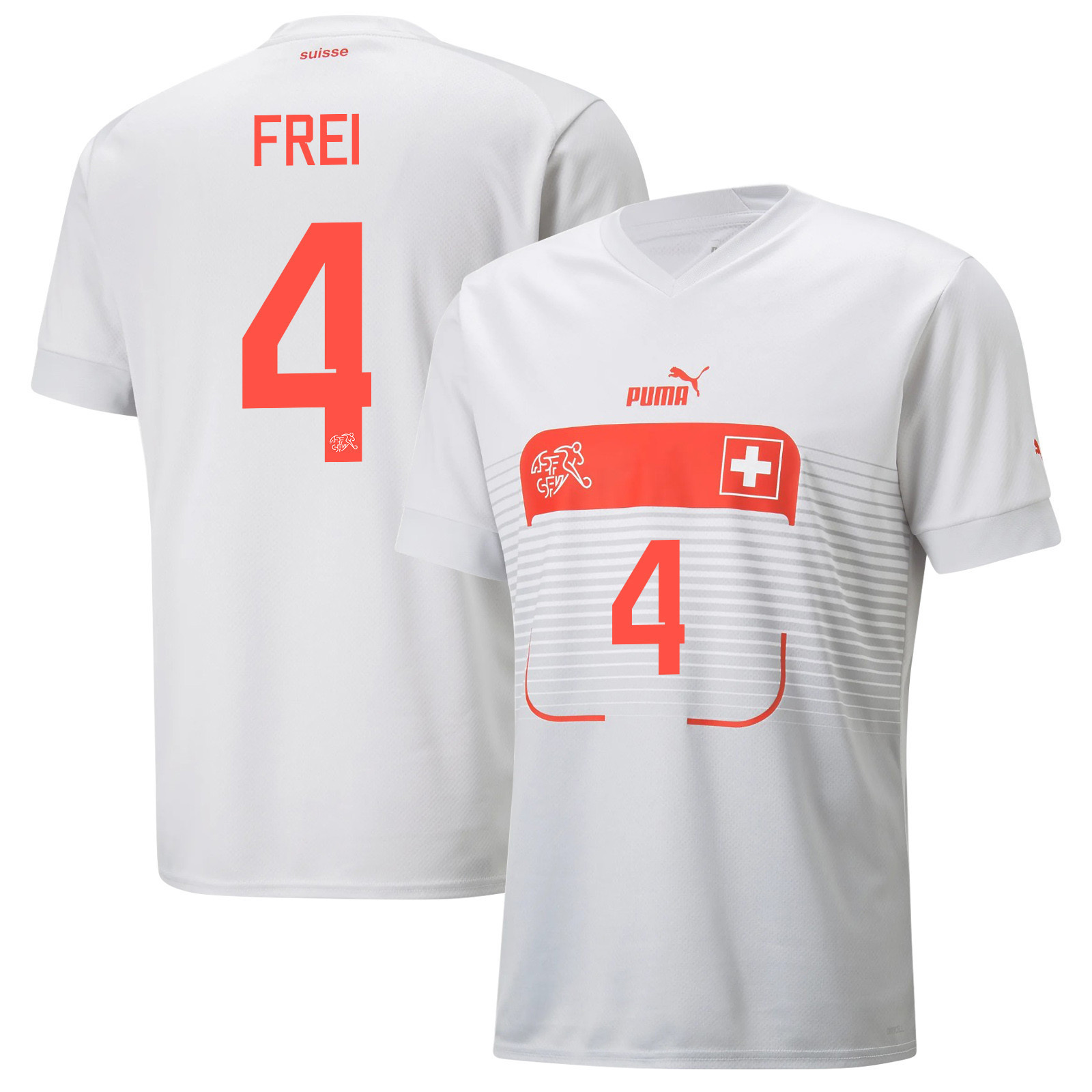 Switzerland National Team 2022-23 Qatar World Cup Away Men Soccer Jersey – Fabian Frei 4
