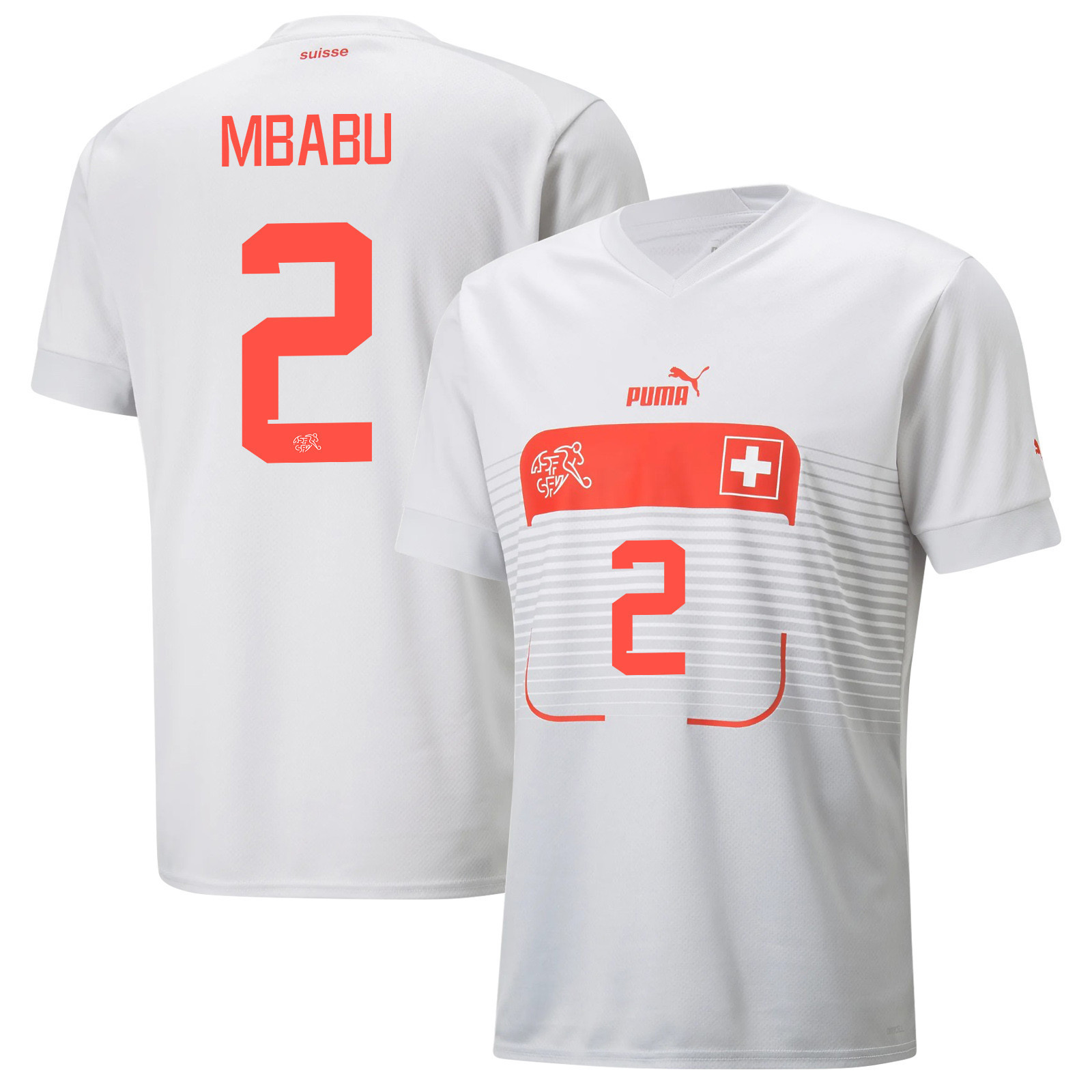 Switzerland National Team 2022-23 Qatar World Cup Away Men Soccer Jersey – Kevin Mbabu 2