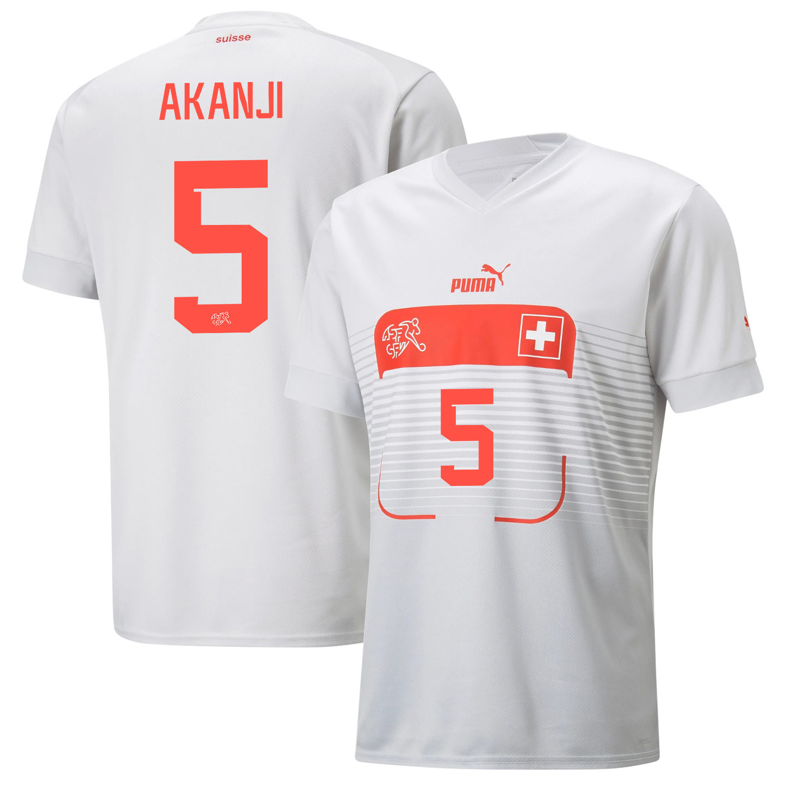 Switzerland National Team 2022-23 Qatar World Cup Away Men Soccer Jersey – Manuel Akanji 5