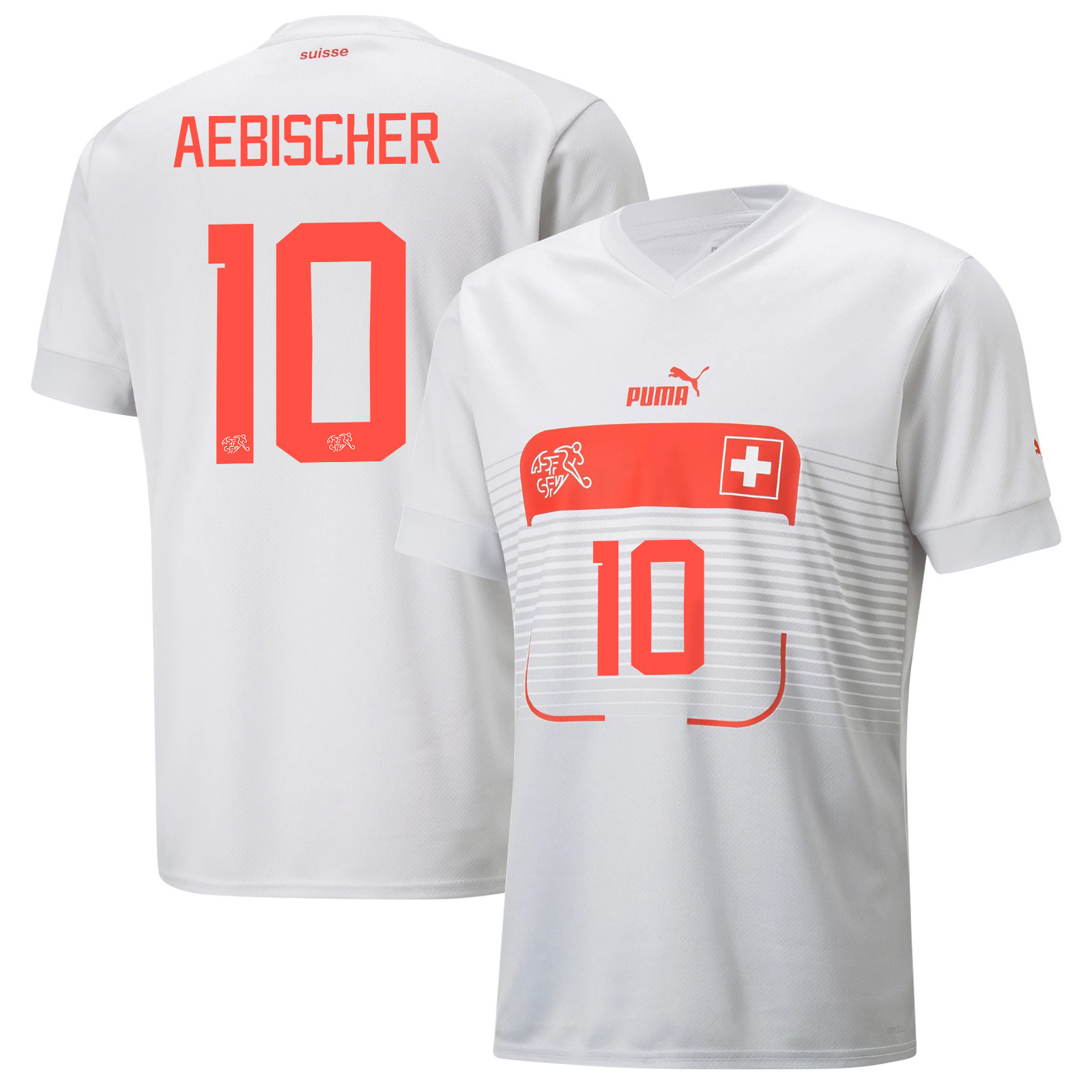 Switzerland National Team 2022-23 Qatar World Cup Away Men Soccer Jersey – Michel Aebischer 10