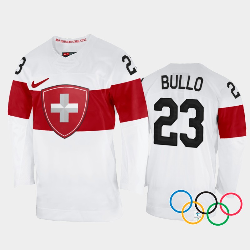 Switzerland Women's Nicole Bullo 2022 Winter Olympics White #23 Jersey Away