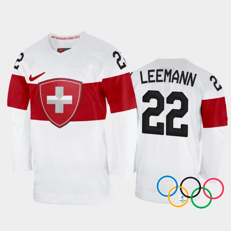 Switzerland Women's Sinja Leemann 2022 Winter Olympics White #22 Jersey Away