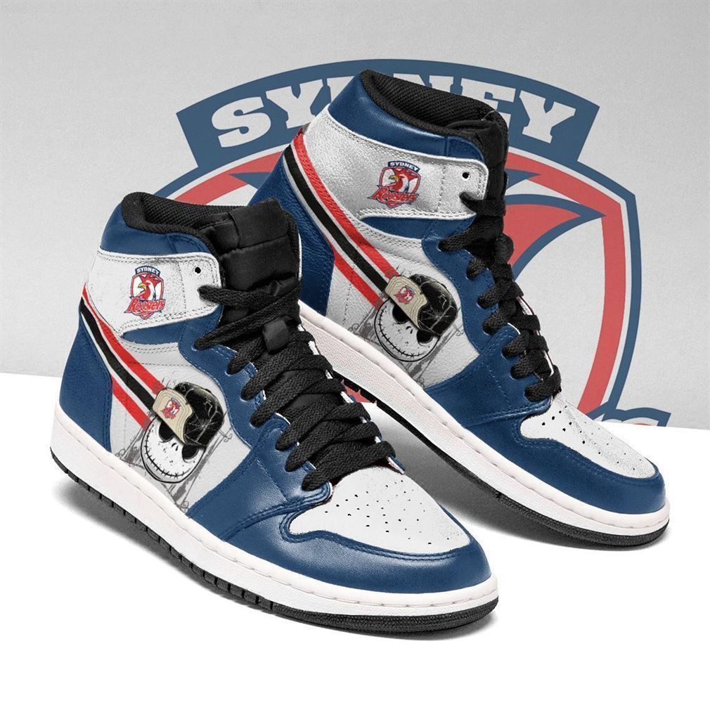 Sydney Roosters NRL Fashion Sneakers Basketball Shoes Leather High Top Air Jordan Sneaker, Air Jordan Hightop